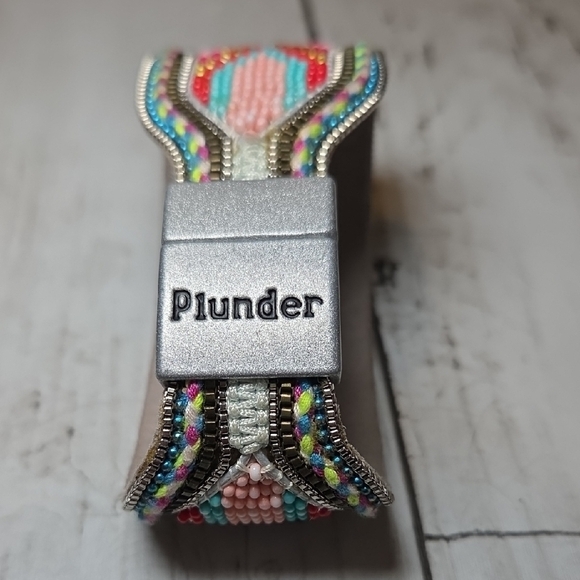 Plunder Black Leather and Turquoise Beaded Bracelet Set - Picture 4 of 8